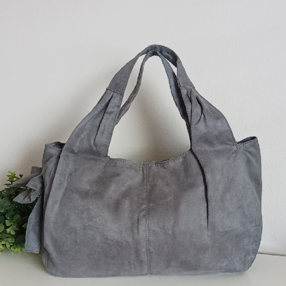 Speigel Gray Suede Shoulder Bag